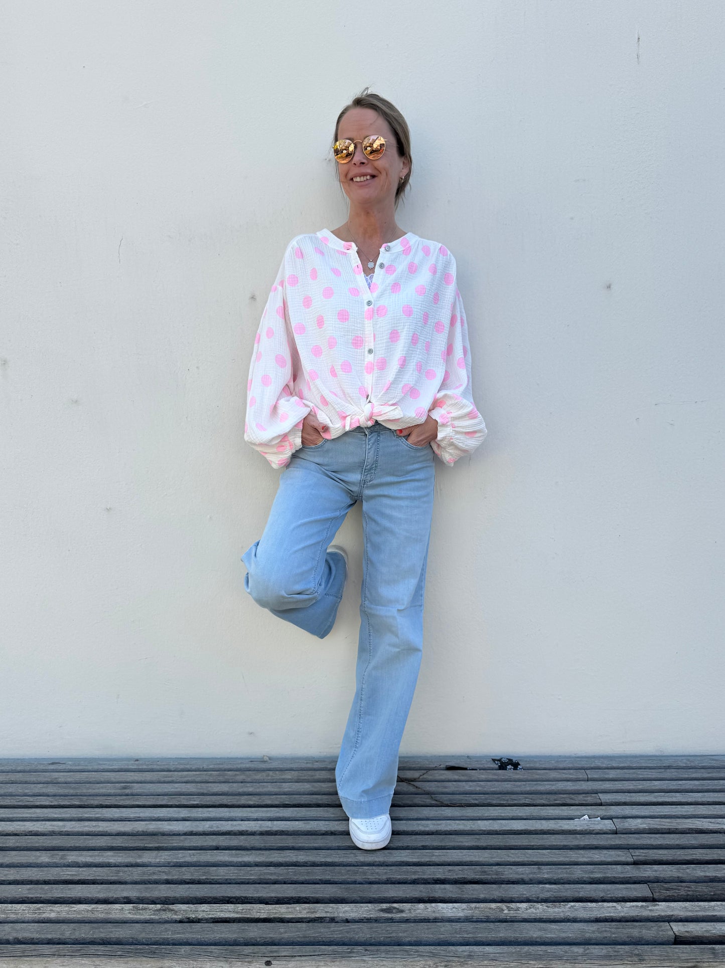 Musselinbluse "Dots“