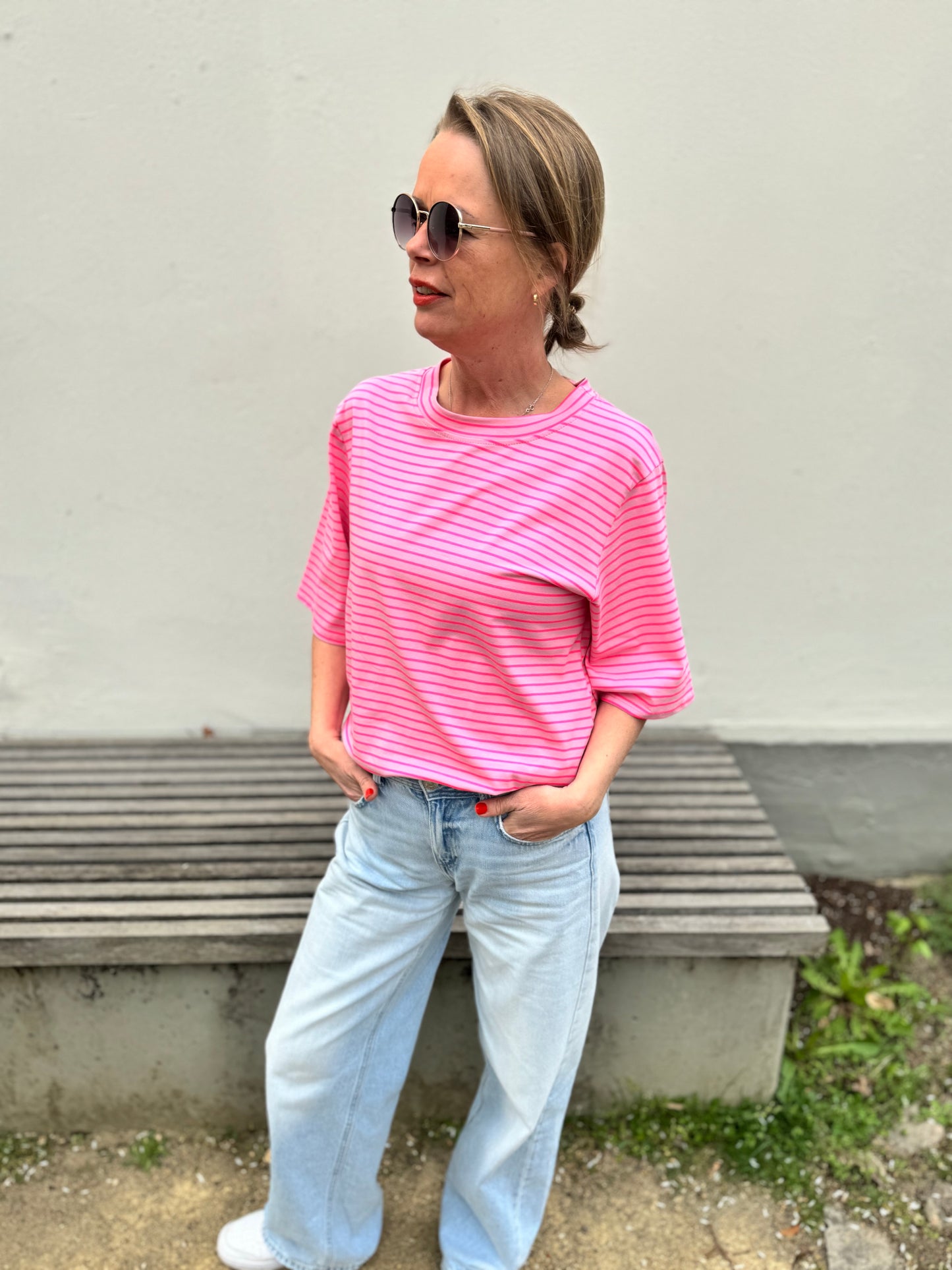 By Rosa - T-Shirt mit Streifen