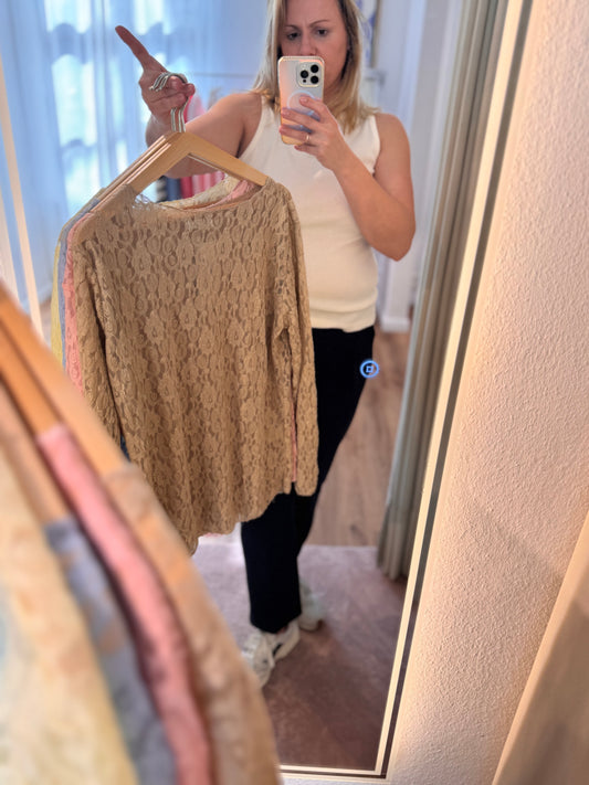 Spitzen T-Shirt - Langarm