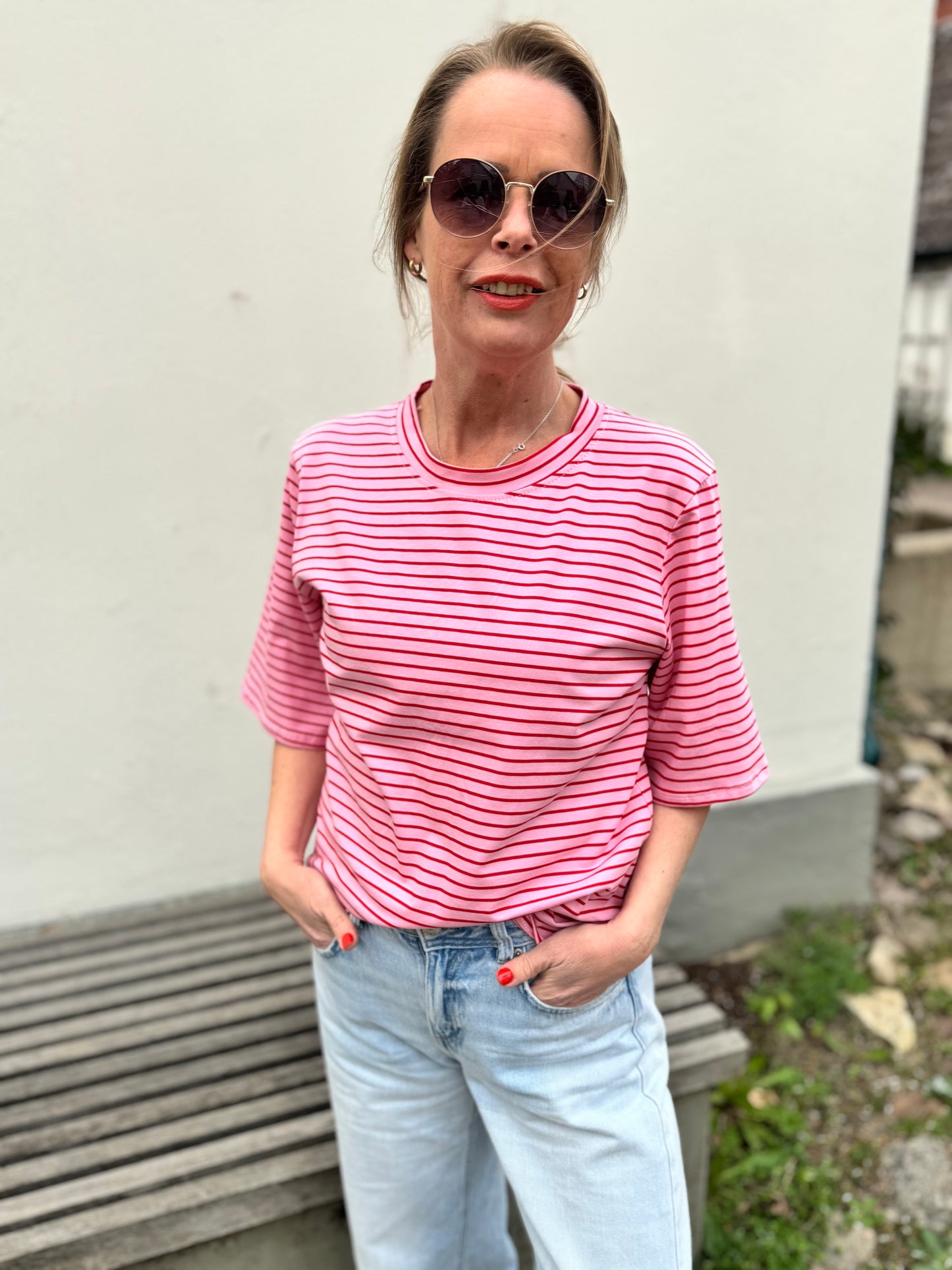 By Rosa - T-Shirt mit Streifen