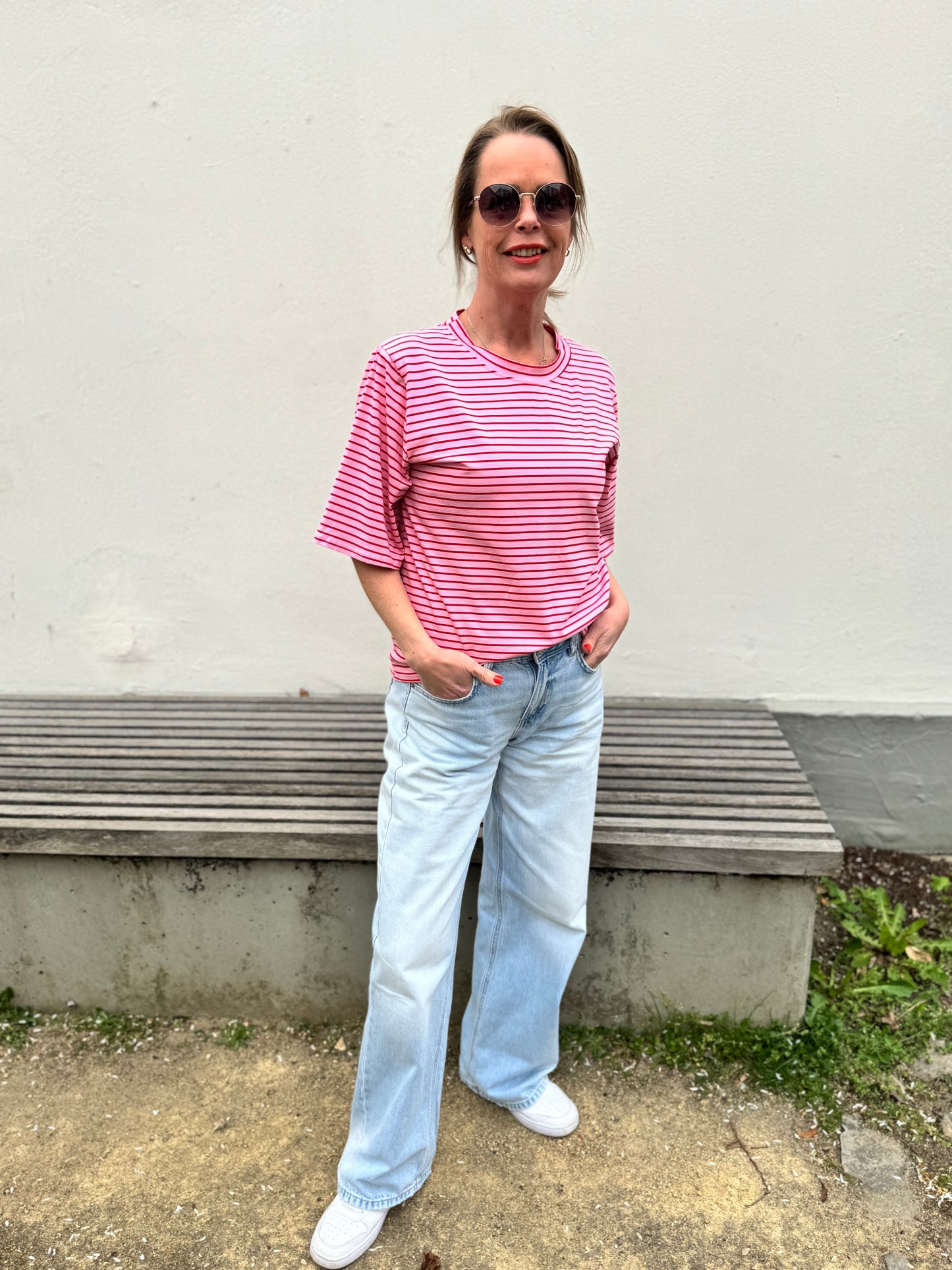 By Rosa - T-Shirt mit Streifen
