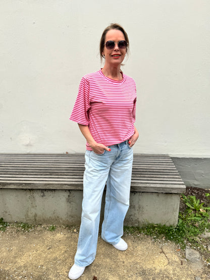 By Rosa - T-Shirt mit Streifen
