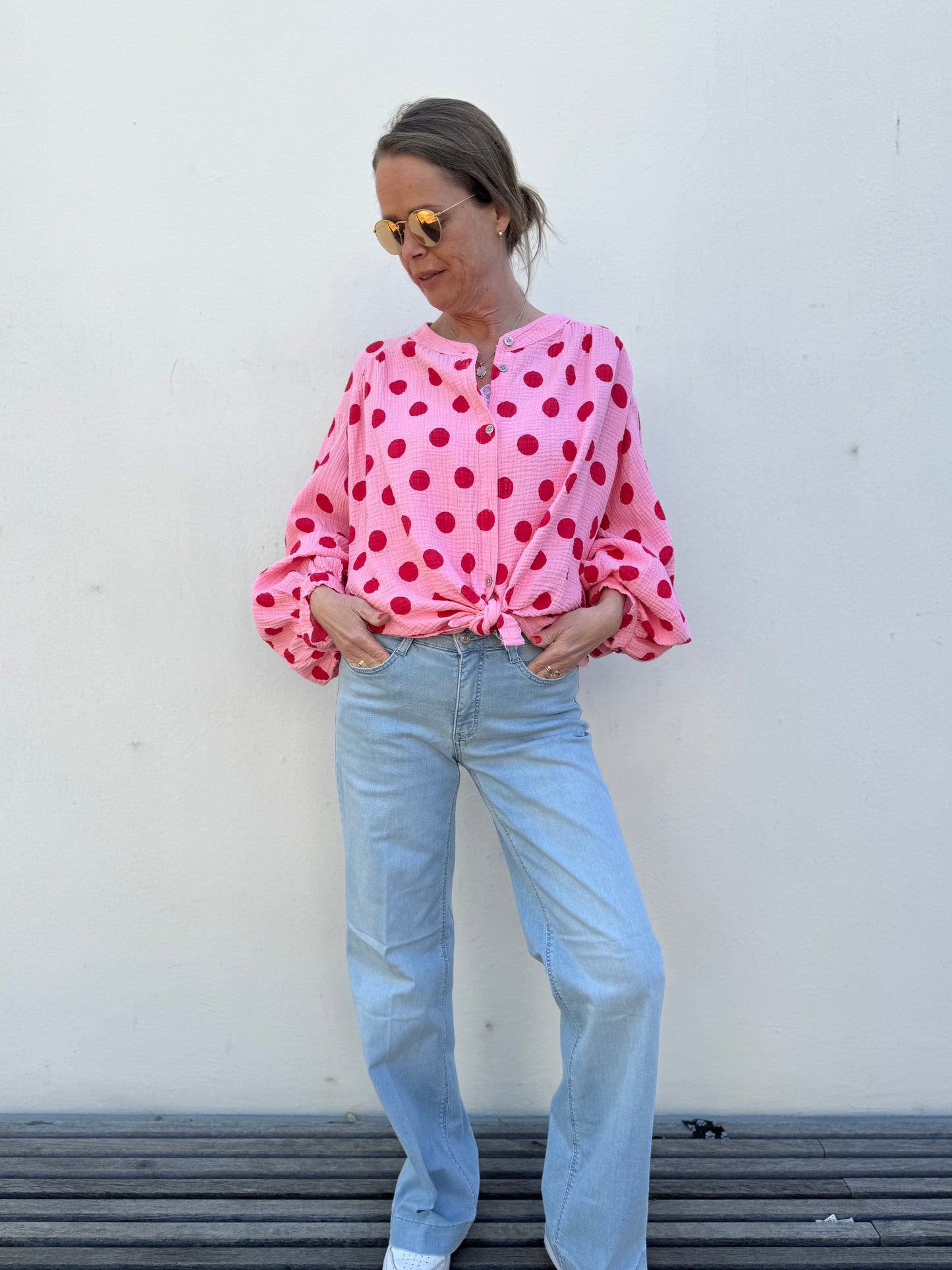 Musselinbluse "Dots“