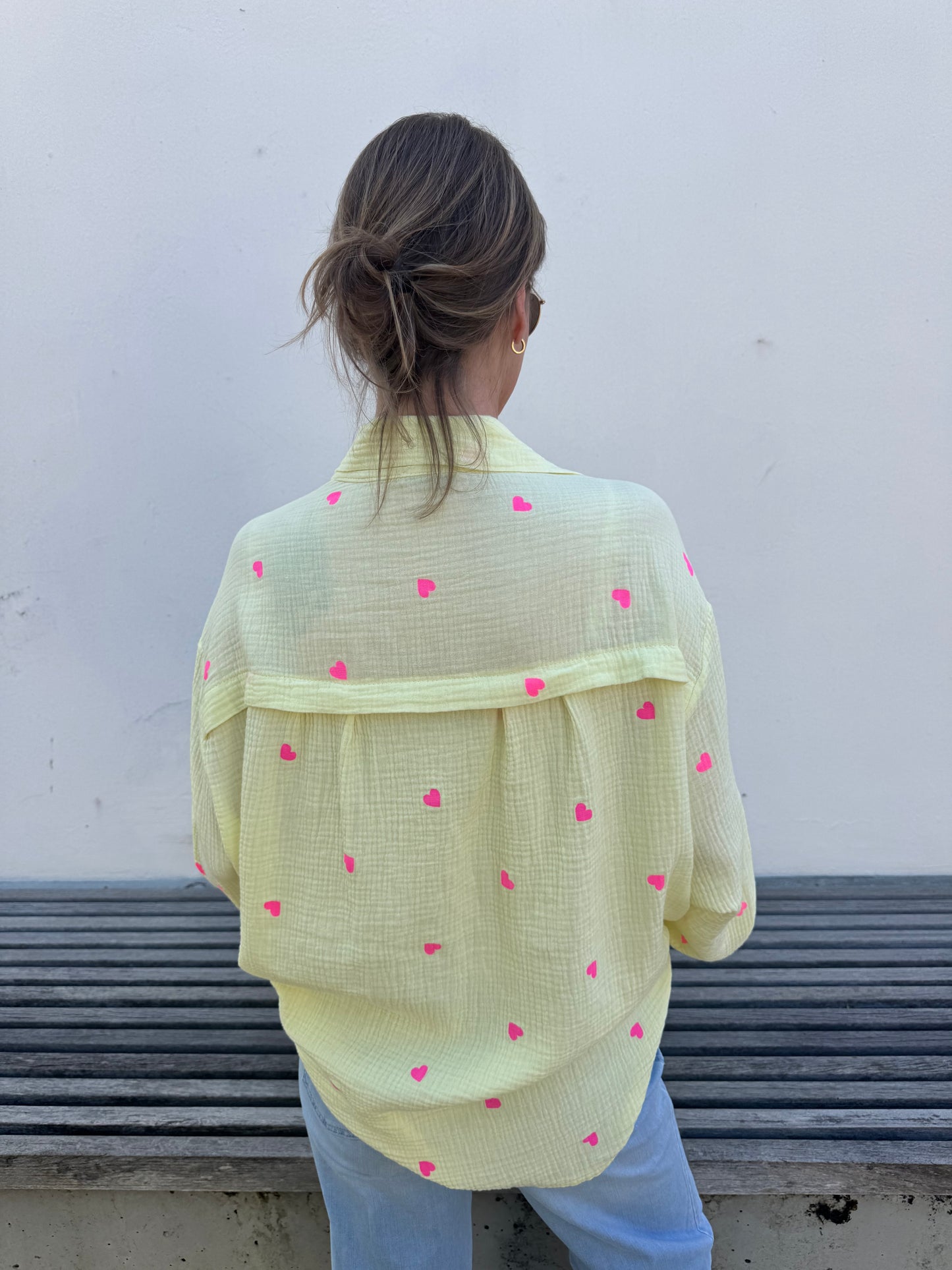 Musselinbluse "Hearts"