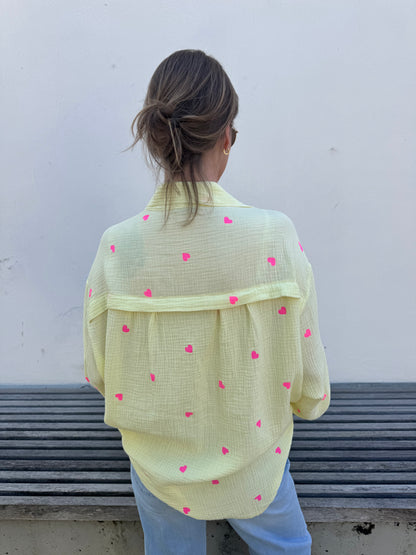 Musselinbluse "Hearts"