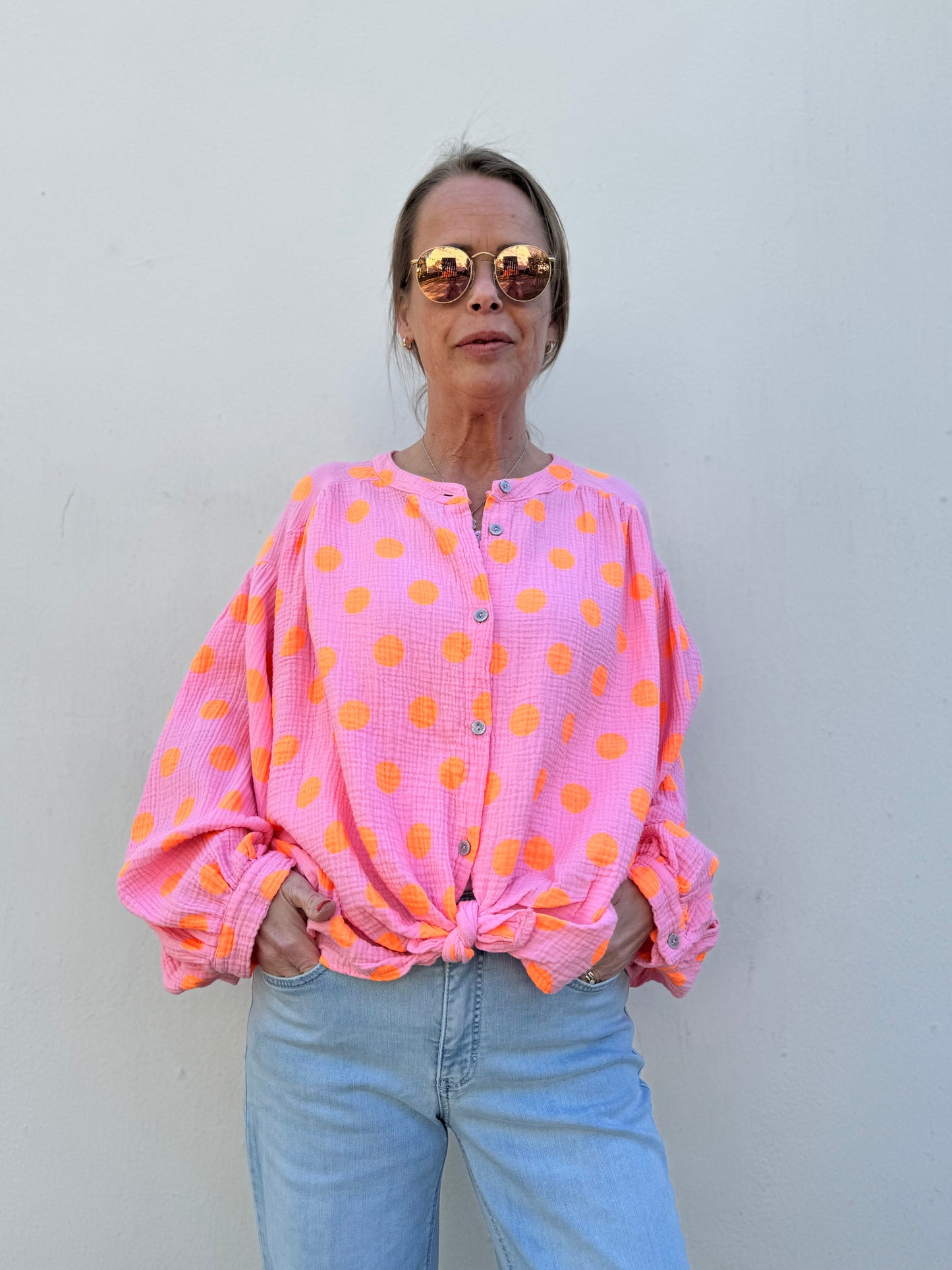 Musselinbluse "Dots“