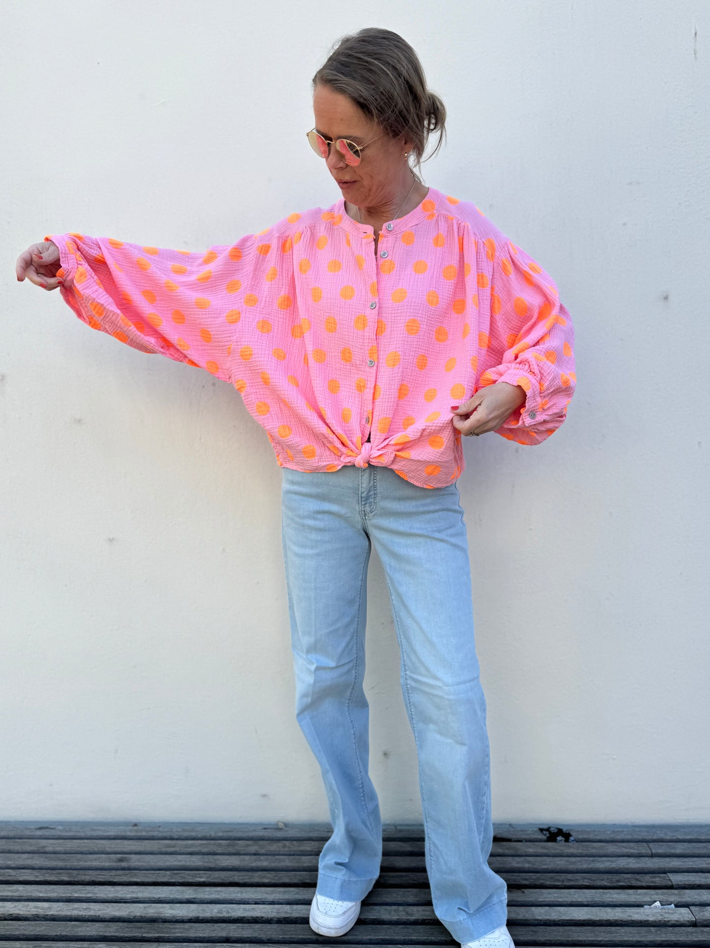 Musselinbluse "Dots“