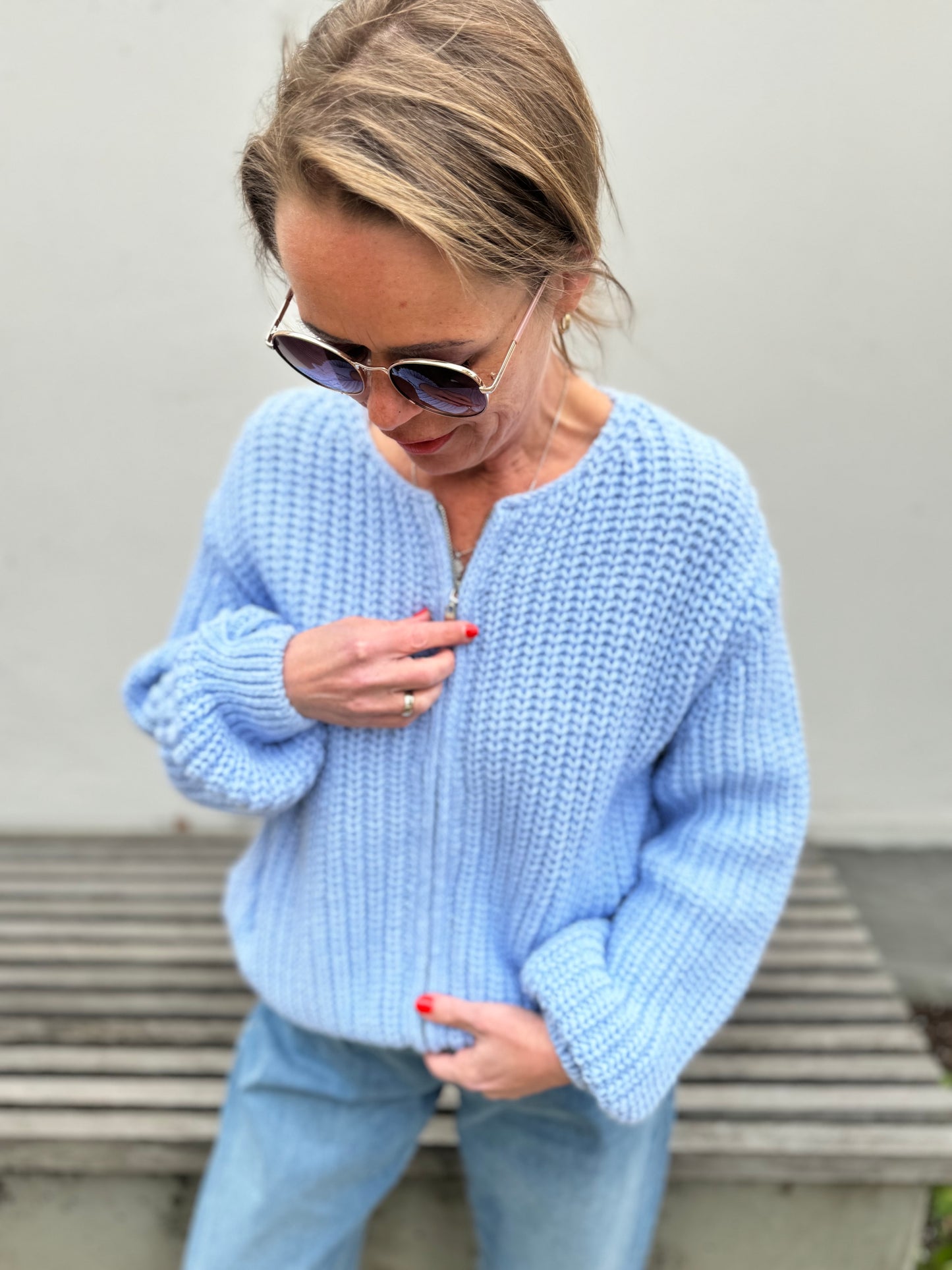 Strickjacke Bomberstyle
