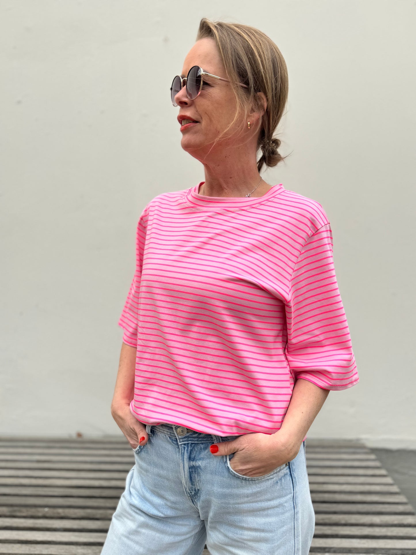 By Rosa - T-Shirt mit Streifen