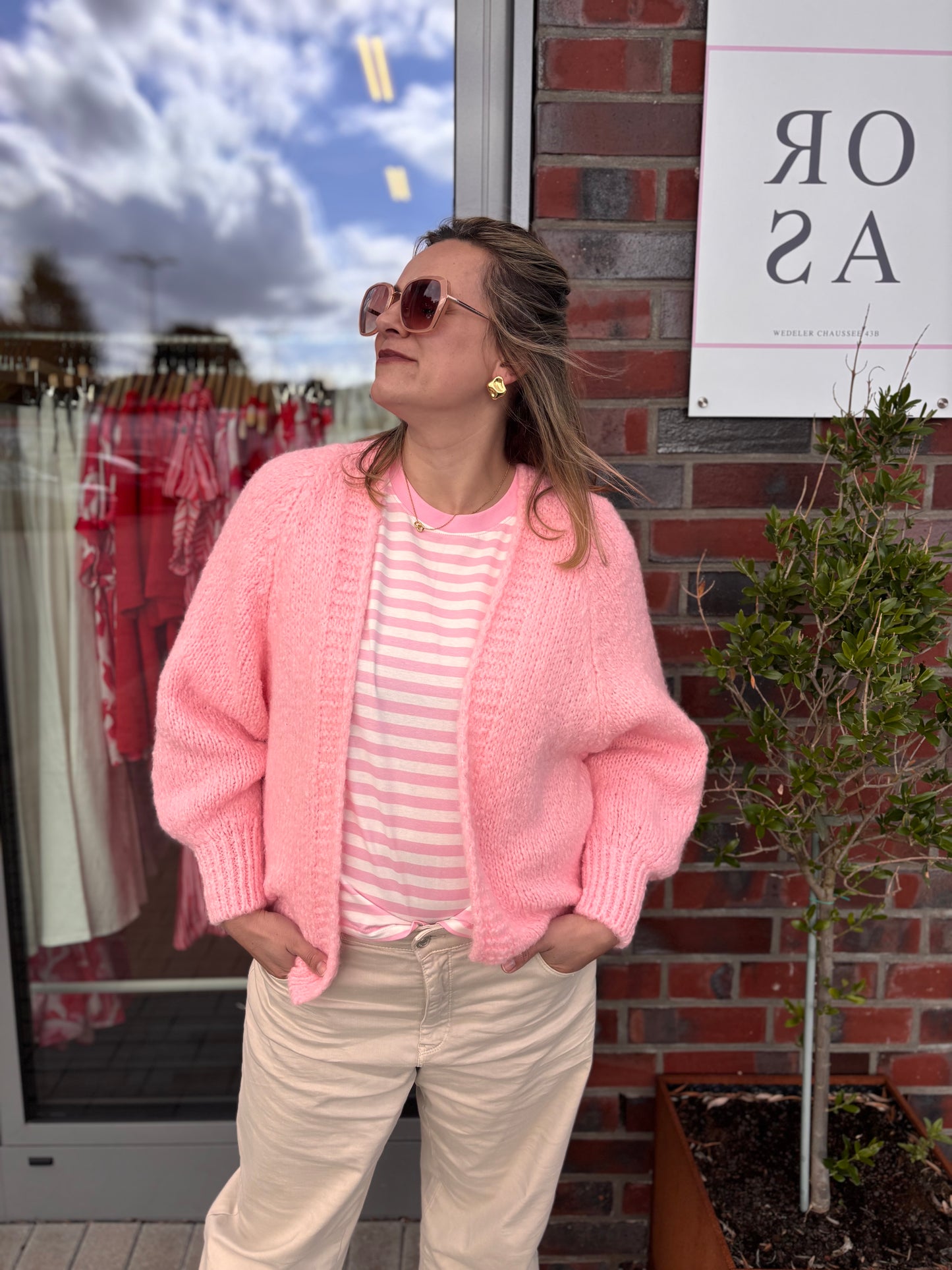By Rosa - offene Strickjacke