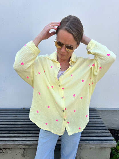Musselinbluse "Hearts"