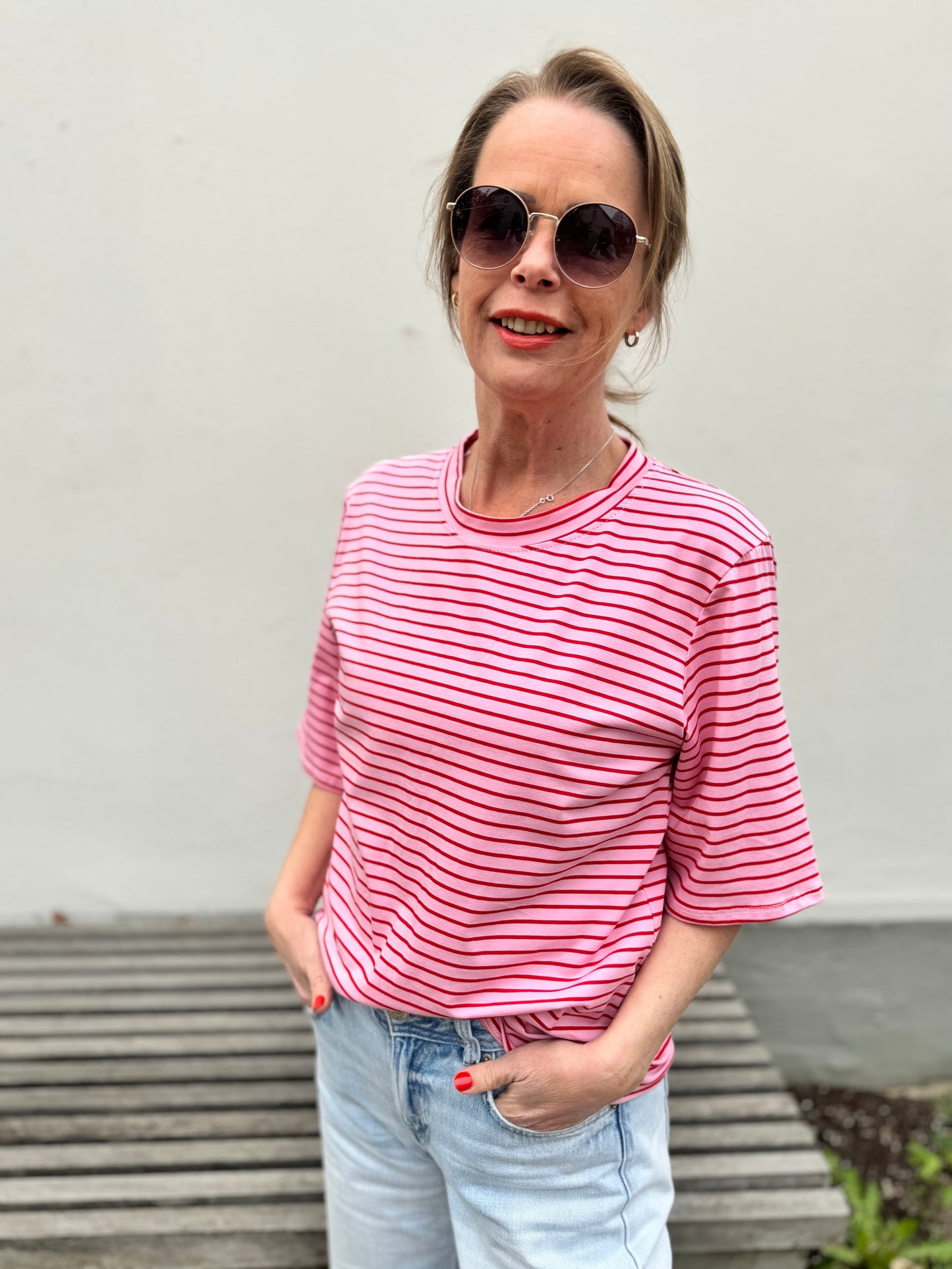 By Rosa - T-Shirt mit Streifen