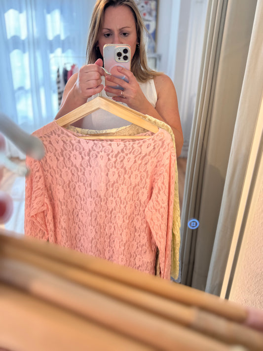 Spitzen T-Shirt - Langarm