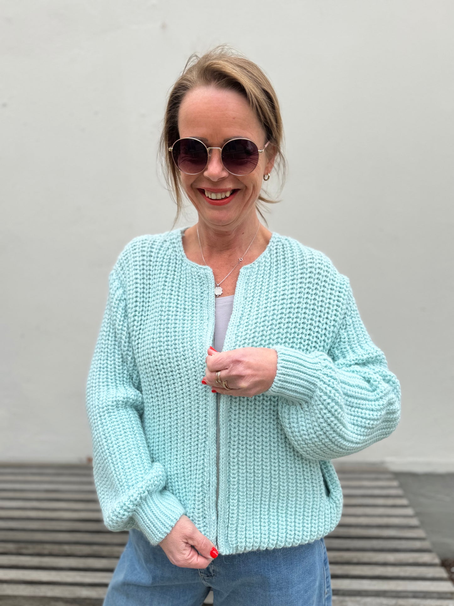 Strickjacke Bomberstyle