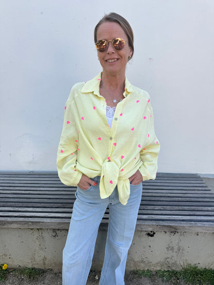 Musselinbluse "Hearts"